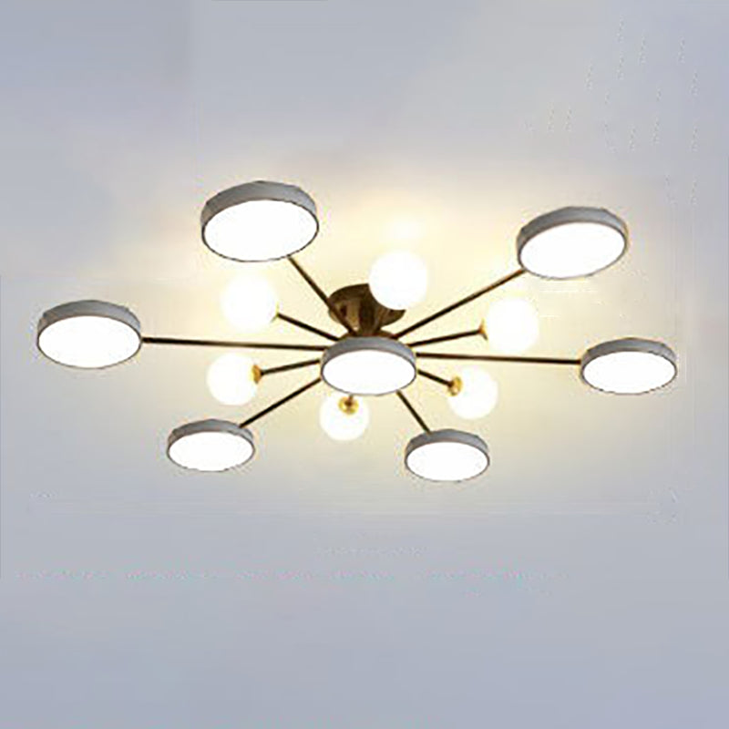 Modern Round Ceiling Light Colorful Multi Light Flush Mount Light for Bedroom