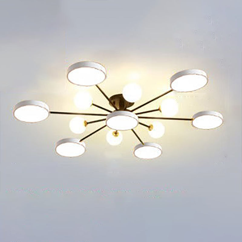 Modern Round Ceiling Light Colorful Multi Light Flush Mount Light for Bedroom