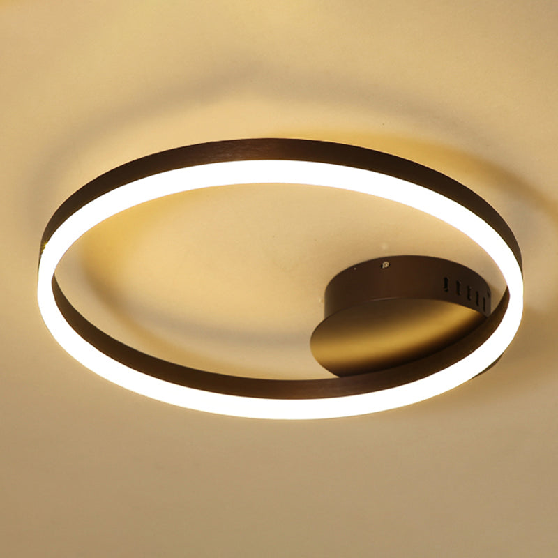 Metal Round Flush Mount Ceiling Light Modern Multi-Lights Flush Mount Ceiling in Brown