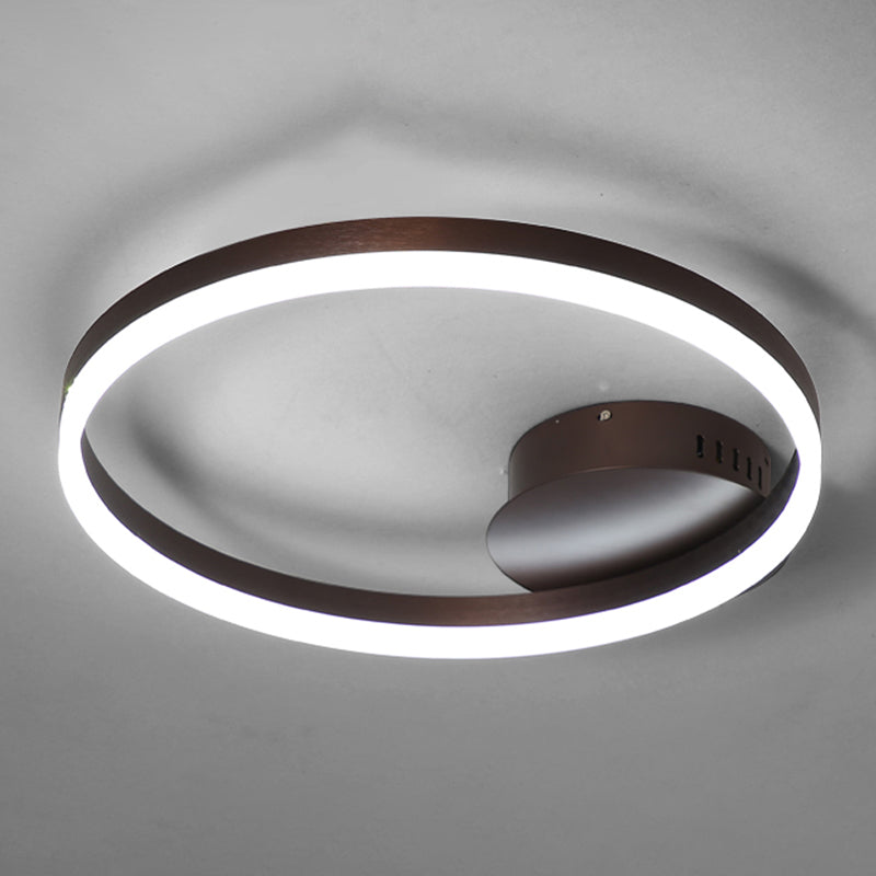 Metal Round Flush Mount Ceiling Light Modern Multi-Lights Flush Mount Ceiling in Brown