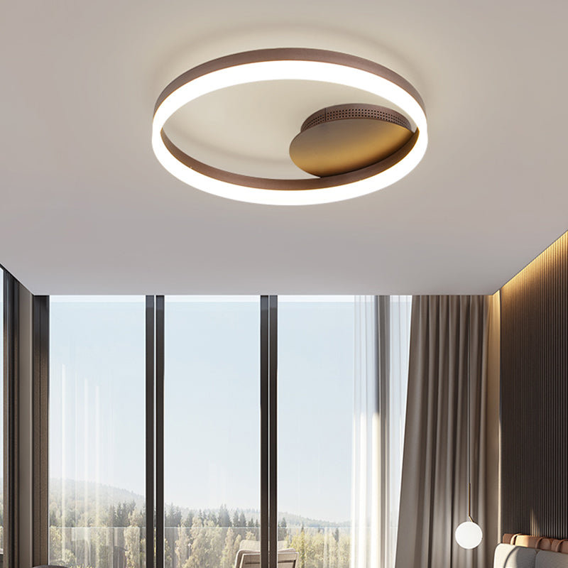 Metal Round Flush Mount Ceiling Light Modern Multi-Lights Flush Mount Ceiling in Brown