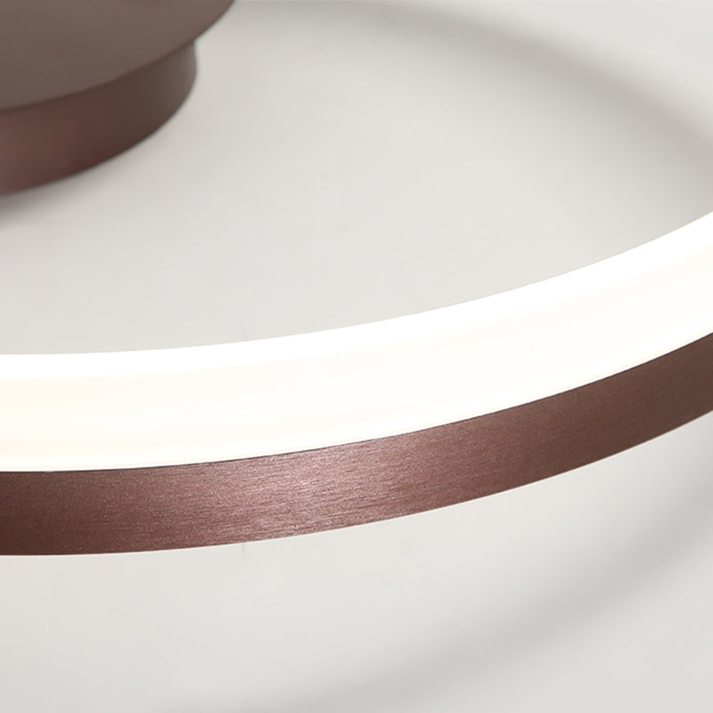 Metal Round Flush Mount Ceiling Light Modern Multi-Lights Flush Mount Ceiling in Brown