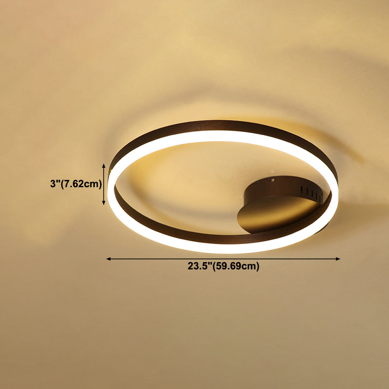 Metal Round Flush Mount Ceiling Light Modern Multi-Lights Flush Mount Ceiling in Brown