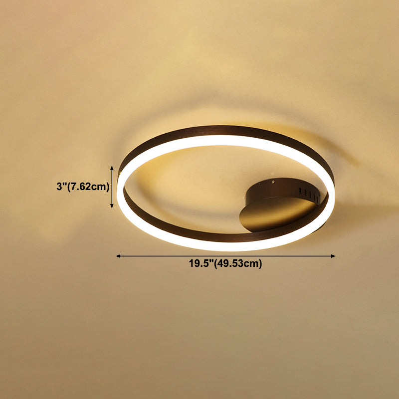 Metal Round Flush Mount Ceiling Light Modern Multi-Lights Flush Mount Ceiling in Brown