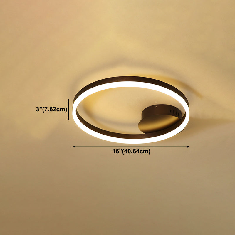 Metal Round Flush Mount Ceiling Light Modern Multi-Lights Flush Mount Ceiling in Brown
