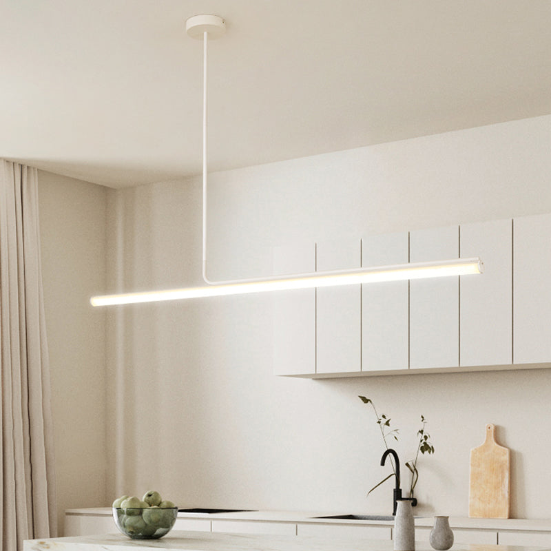 Modern Aluminum Pendant Lighting Linear Shape Hanging Light Fixtures in Black and White