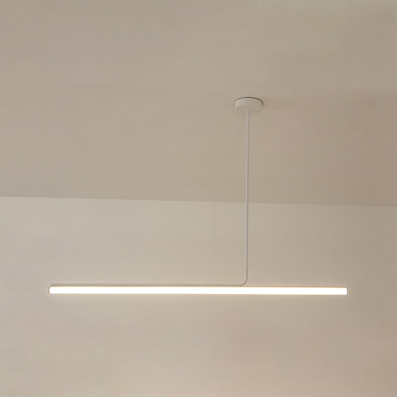 Modern Aluminum Pendant Lighting Linear Shape Hanging Light Fixtures in Black and White