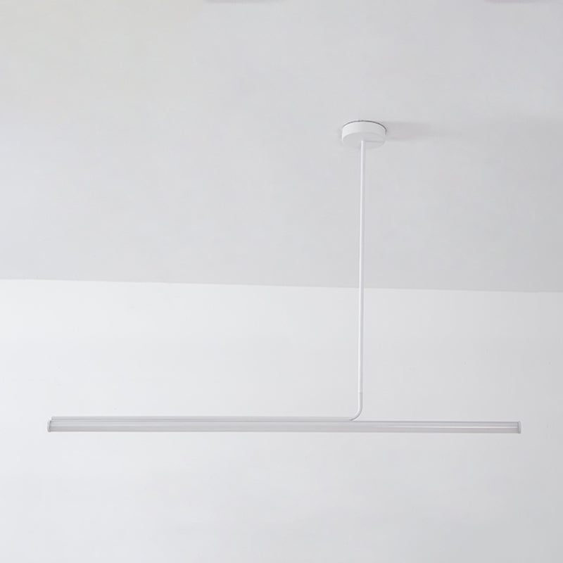 Modern Aluminum Pendant Lighting Linear Shape Hanging Light Fixtures in Black and White