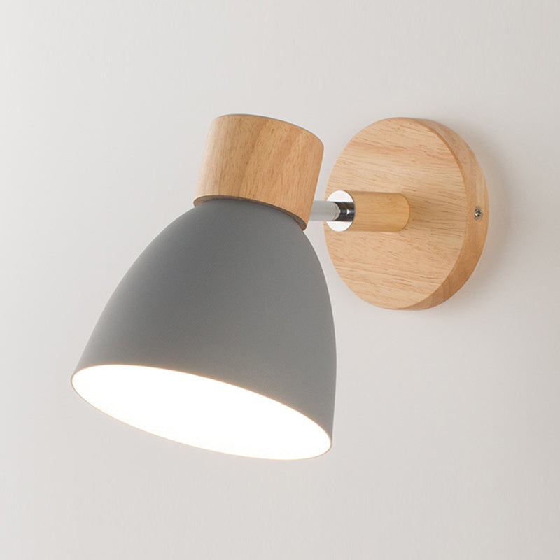 Wooden Simplicity Wall Sconce Colorful Metal Wall Mounted Lamp for Sitting Room