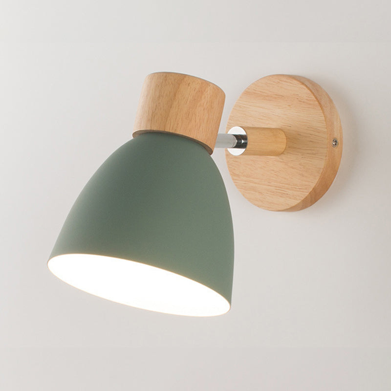 Wooden Simplicity Wall Sconce Colorful Metal Wall Mounted Lamp for Sitting Room