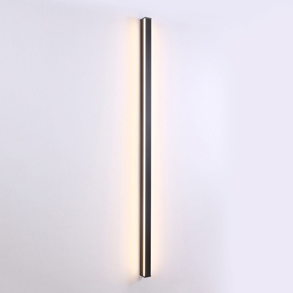 Metal Linear Shape Wall Light Modern 1 Light Wall Mount Fixtures in Black