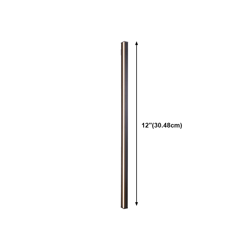 Metal Linear Shape Wall Light Modern 1 Light Wall Mount Fixtures in Black