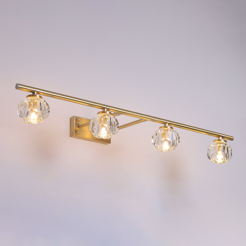 Multi Light Wall Sconce Postmodern Style Crystal Wall Lighting for Bathroom