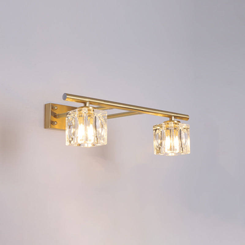 Multi Light Wall Sconce Postmodern Style Crystal Wall Lighting for Bathroom