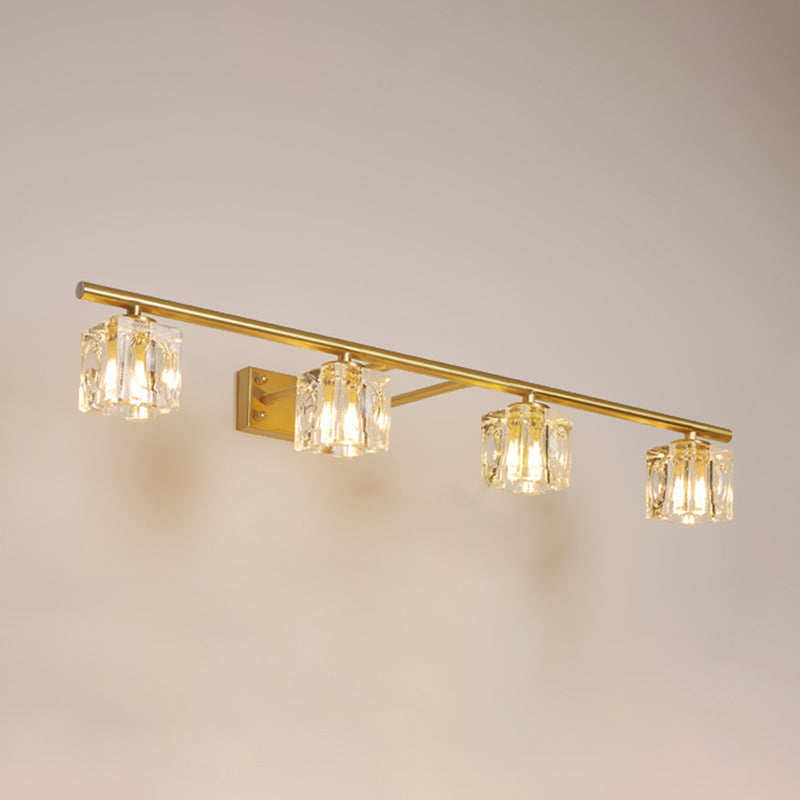 Multi Light Wall Sconce Postmodern Style Crystal Wall Lighting for Bathroom