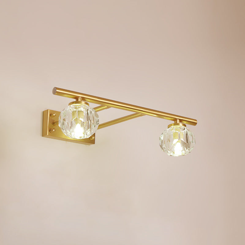 Multi Light Wall Sconce Postmodern Style Crystal Wall Lighting for Bathroom