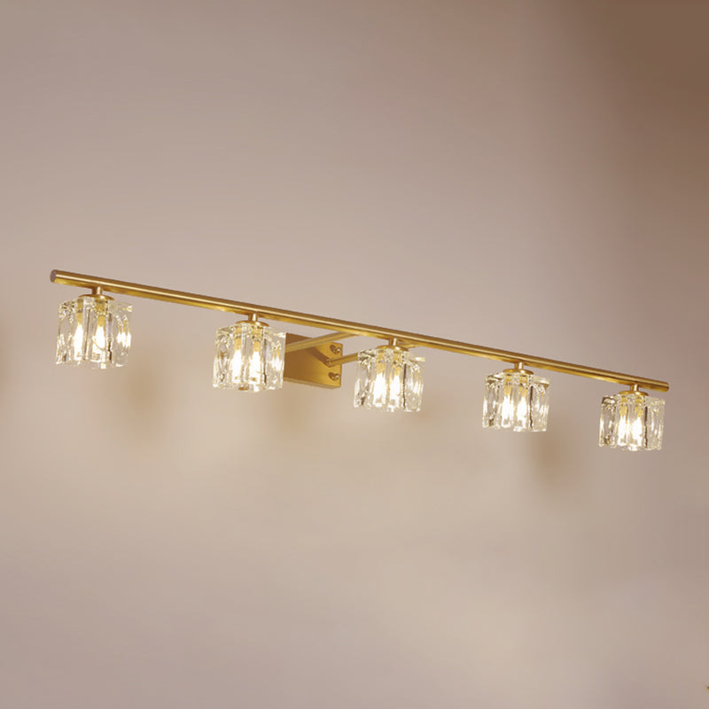 Multi Light Wall Sconce Postmodern Style Crystal Wall Lighting for Bathroom