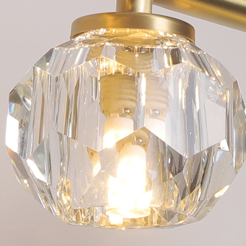 Multi Light Wall Sconce Postmodern Style Crystal Wall Lighting for Bathroom