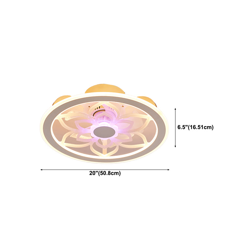 White LED Ceiling Fan Light Simple Ceiling Mount Lamp with Acrylic Shade for Bedroom