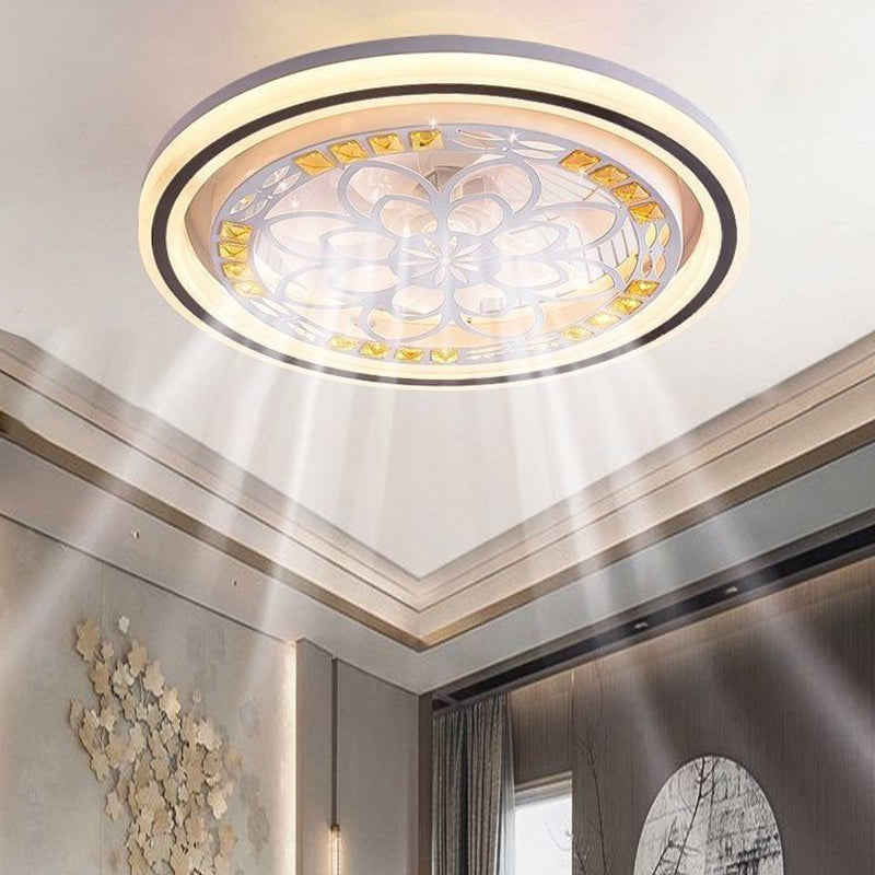 LED Ceiling Fan Light Modern Simple Ceiling Mount Lamp with Acrylic Shade for Bedroom