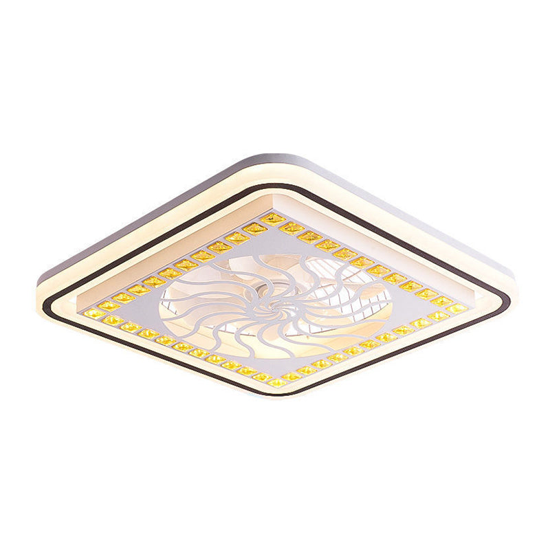 LED Ceiling Fan Light Modern Simple Ceiling Mount Lamp with Acrylic Shade for Bedroom