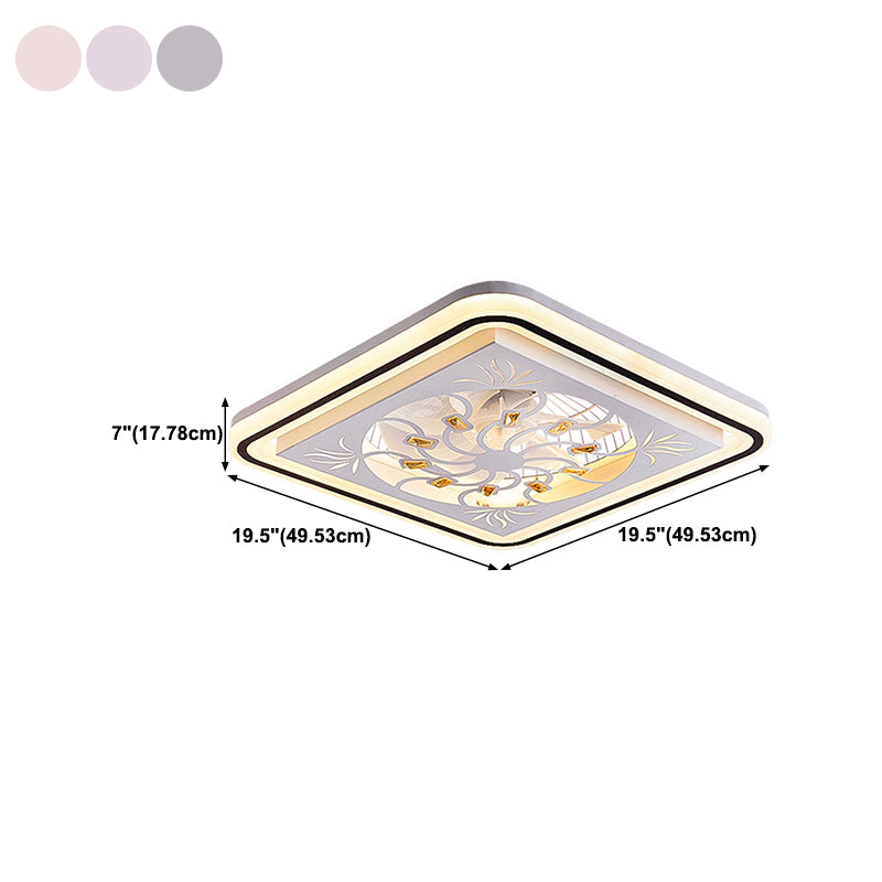 LED Ceiling Fan Light Modern Simple Ceiling Mount Lamp with Acrylic Shade for Bedroom