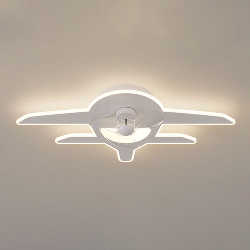Children Ceiling Fan Light LED Ceiling Mount Lamp with Acrylic Shade for Bedroom