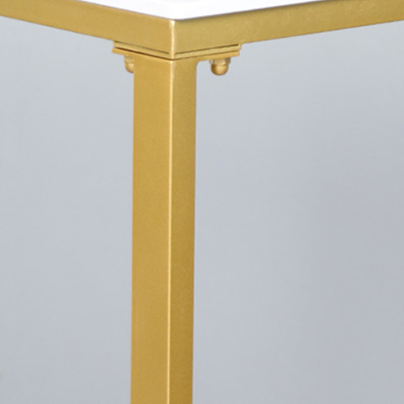 Stone Bar Dining Table Glam Rectangle Bar Table with Trestle Base for Milk Tea Shop