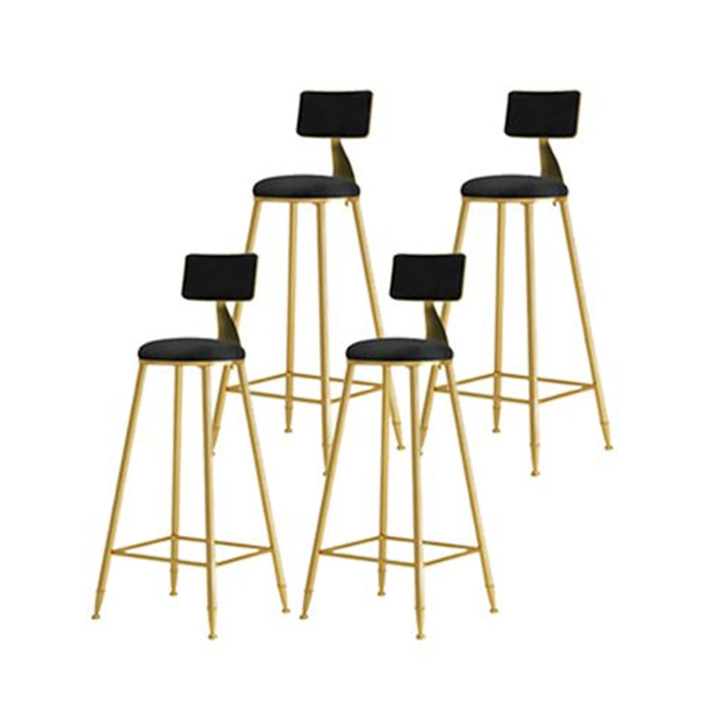Nordic Style Bar-stool Round Counter Bar Stool with Metal Legs for Kitchen