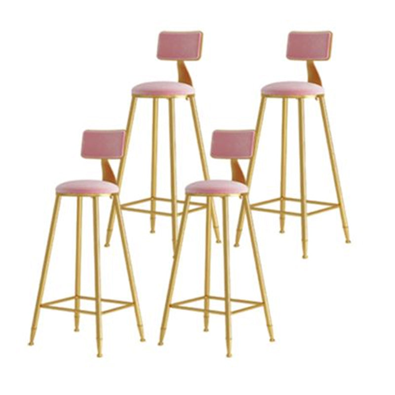 Nordic Style Bar-stool Round Counter Bar Stool with Metal Legs for Kitchen