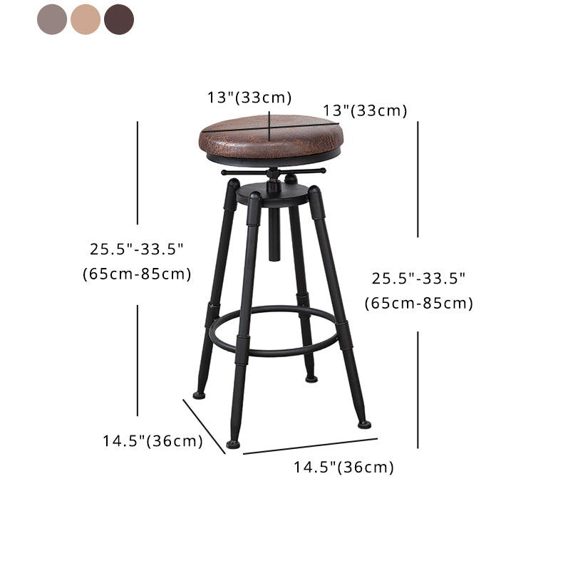Contemporary Style Adjustable Bar-stool Round Counter Bar Stool for Kitchen