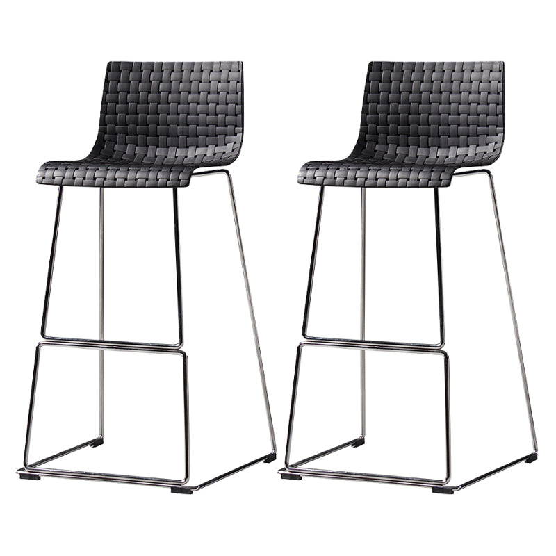 Contemporary Bar-stool Plastic Counter Bar Stool for Kitchen with Metal Legs