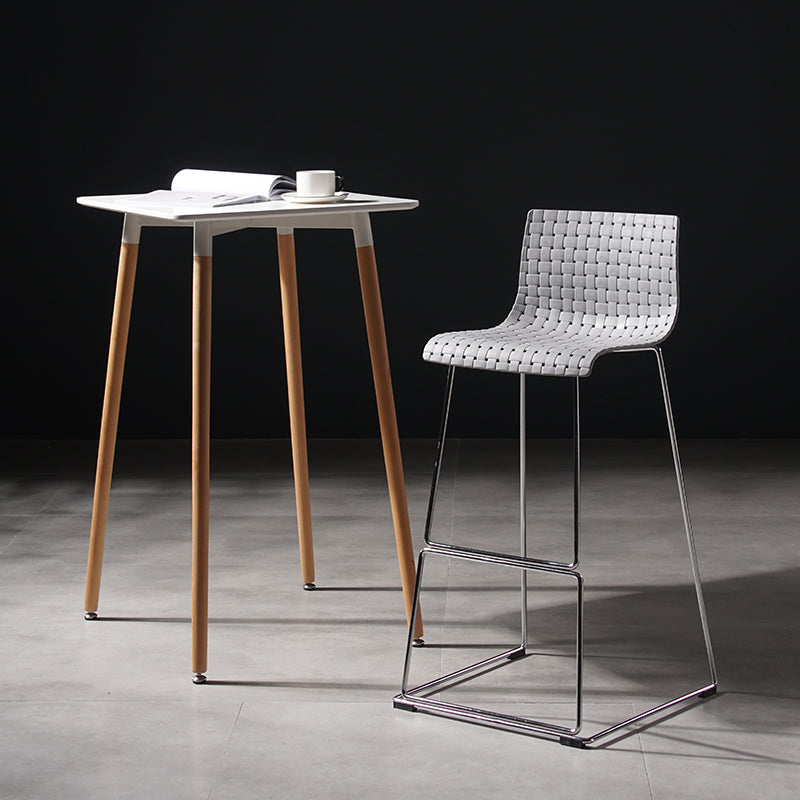Contemporary Bar-stool Plastic Counter Bar Stool for Kitchen with Metal Legs