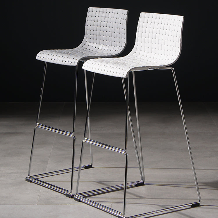 Contemporary Bar-stool Plastic Counter Bar Stool for Kitchen with Metal Legs