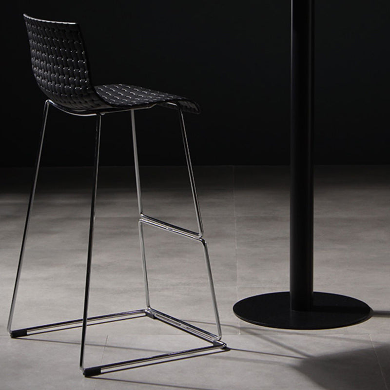 Contemporary Bar-stool Plastic Counter Bar Stool for Kitchen with Metal Legs