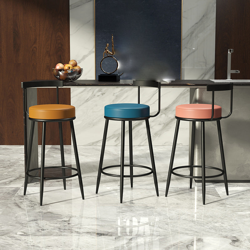 Industrial Bar-stool Round Counter Bar Stool for Kitchen with Metal Legs