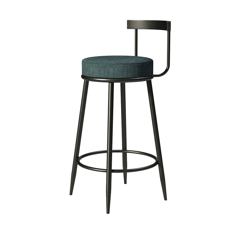 Industrial Bar-stool Round Counter Bar Stool for Kitchen with Metal Legs