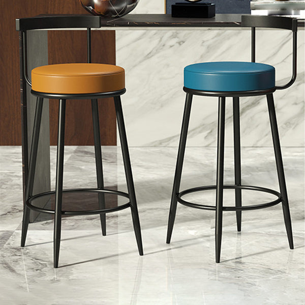 Industrial Bar-stool Round Counter Bar Stool for Kitchen with Metal Legs