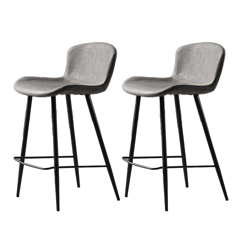 Contemporary Bar-stool PU Leather Counter Bar Stool for Kitchen Bar with Metal Legs