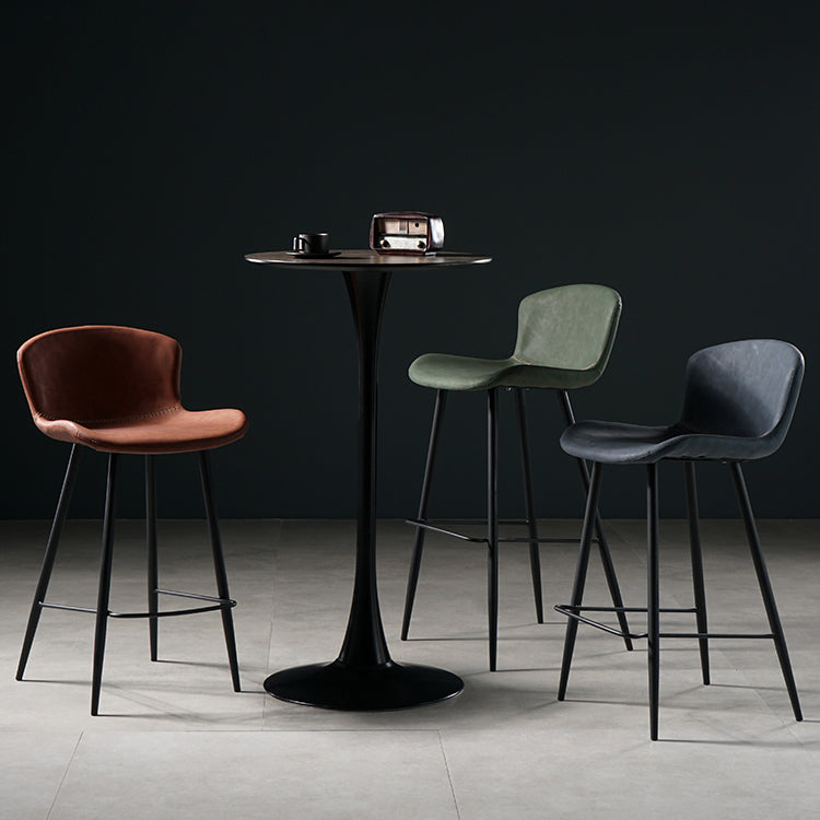 Contemporary Bar-stool PU Leather Counter Bar Stool for Kitchen Bar with Metal Legs