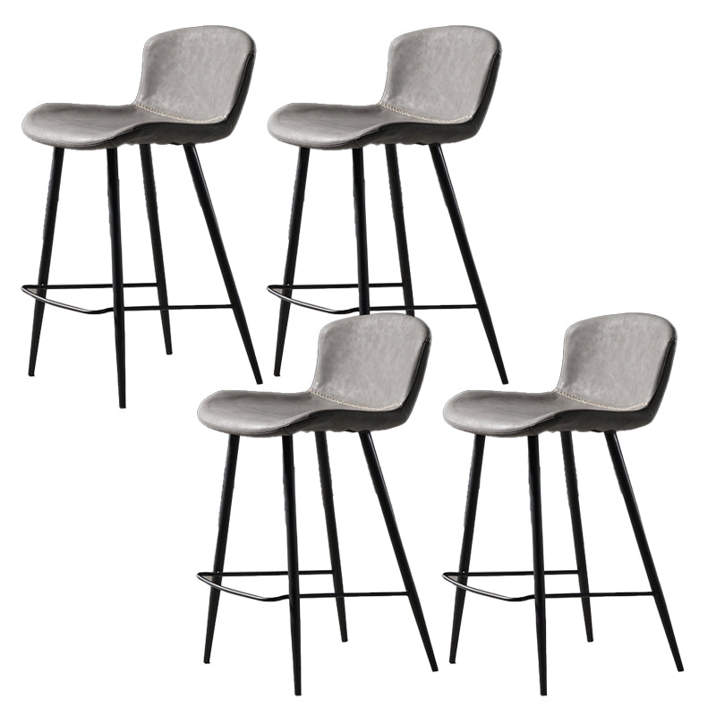 Contemporary Bar-stool PU Leather Counter Bar Stool for Kitchen Bar with Metal Legs