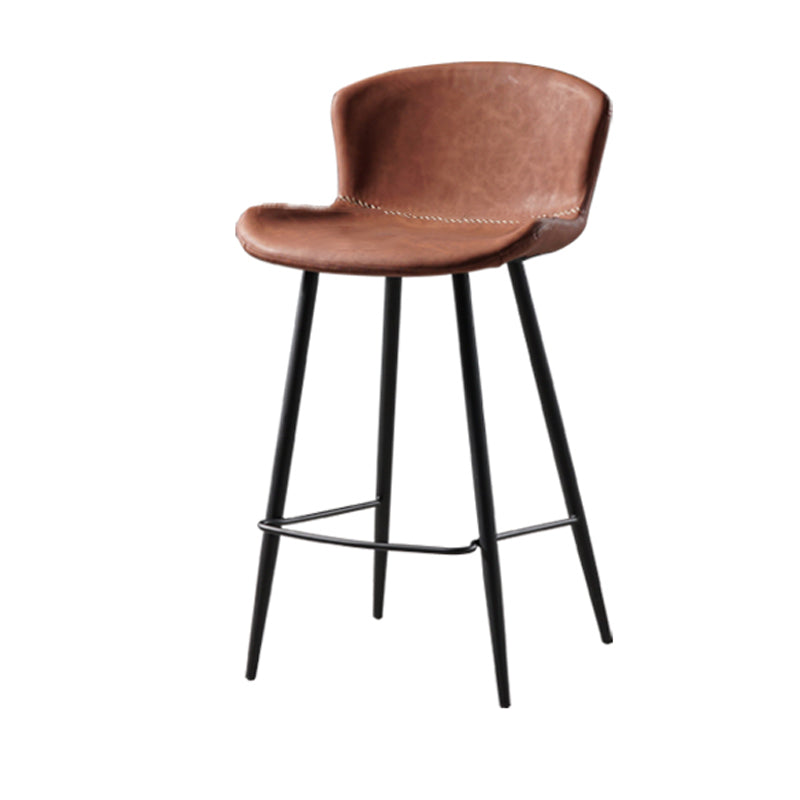 Contemporary Bar-stool PU Leather Counter Bar Stool for Kitchen Bar with Metal Legs