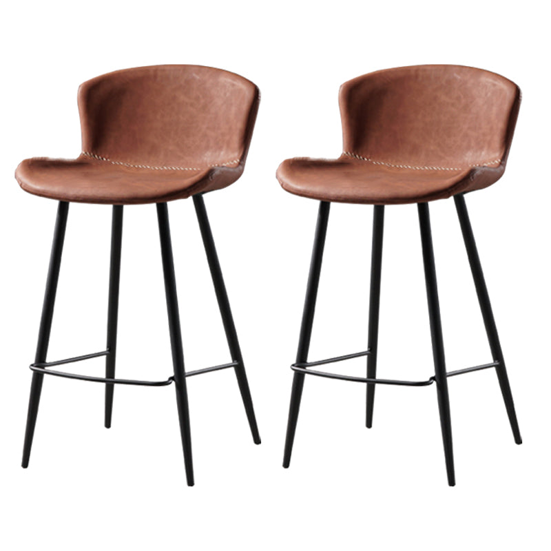 Contemporary Bar-stool PU Leather Counter Bar Stool for Kitchen Bar with Metal Legs