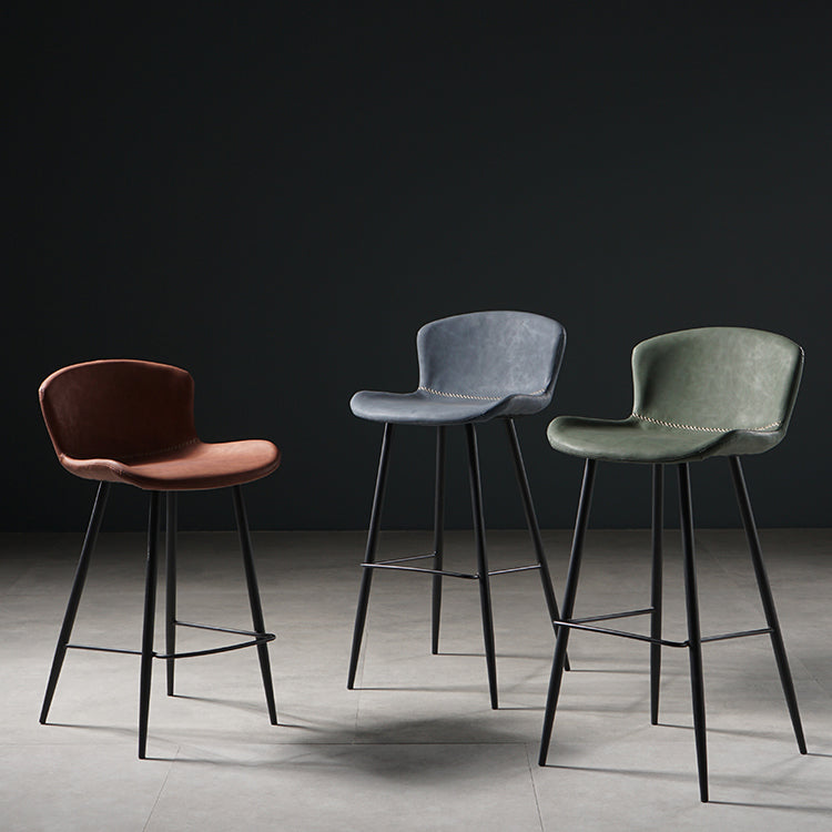 Contemporary Bar-stool PU Leather Counter Bar Stool for Kitchen Bar with Metal Legs