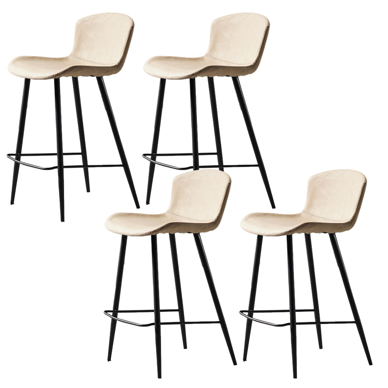 Contemporary Bar-stool PU Leather Counter Bar Stool for Kitchen Bar with Metal Legs
