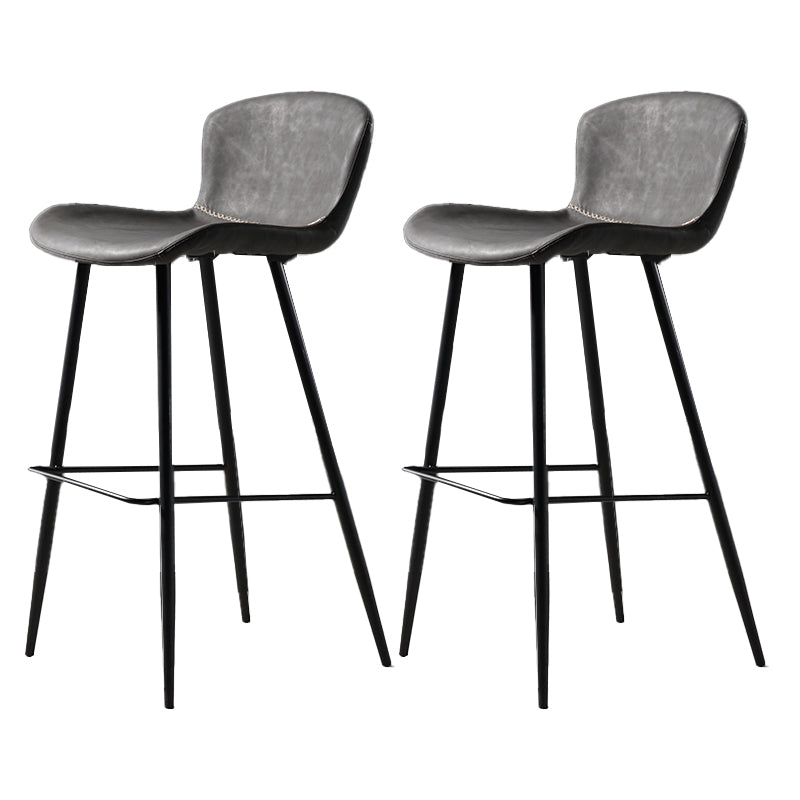 Contemporary Bar-stool PU Leather Counter Bar Stool for Kitchen Bar with Metal Legs