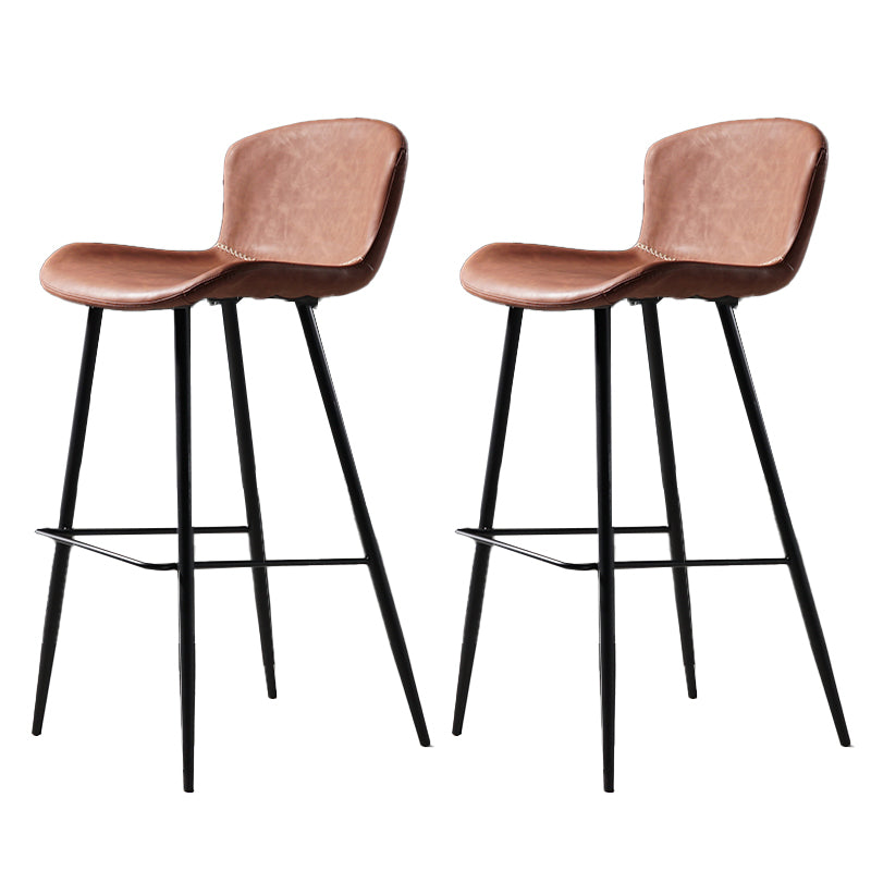 Contemporary Bar-stool PU Leather Counter Bar Stool for Kitchen Bar with Metal Legs