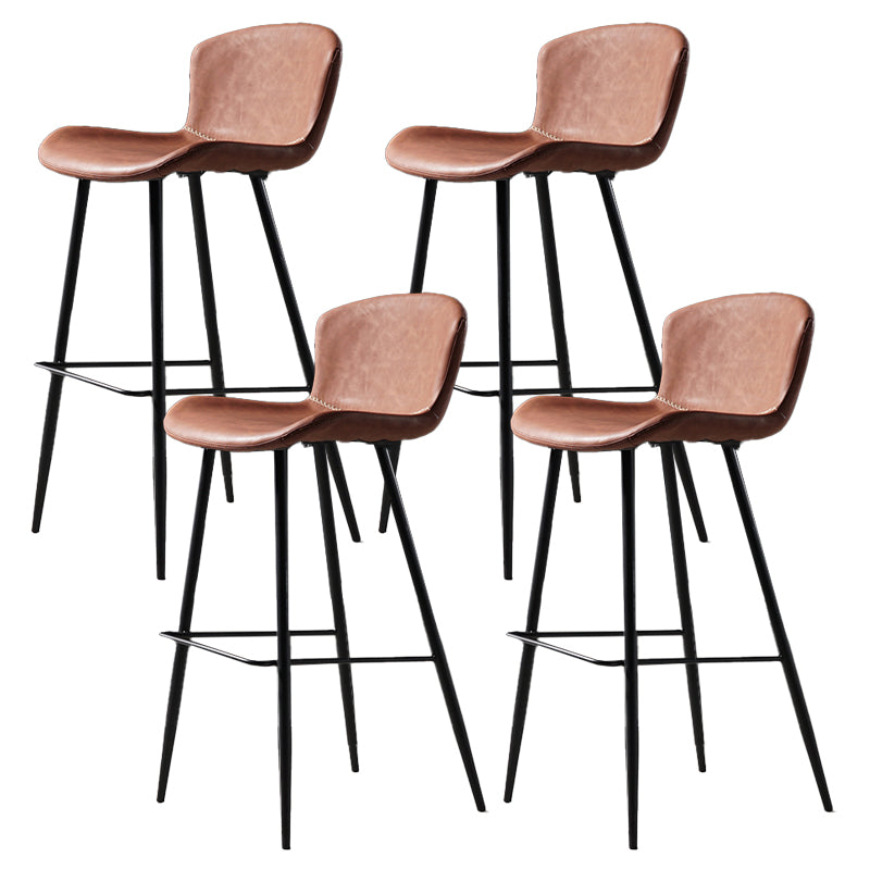 Contemporary Bar-stool PU Leather Counter Bar Stool for Kitchen Bar with Metal Legs
