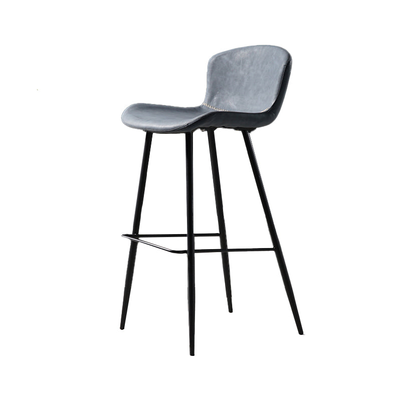 Contemporary Bar-stool PU Leather Counter Bar Stool for Kitchen Bar with Metal Legs