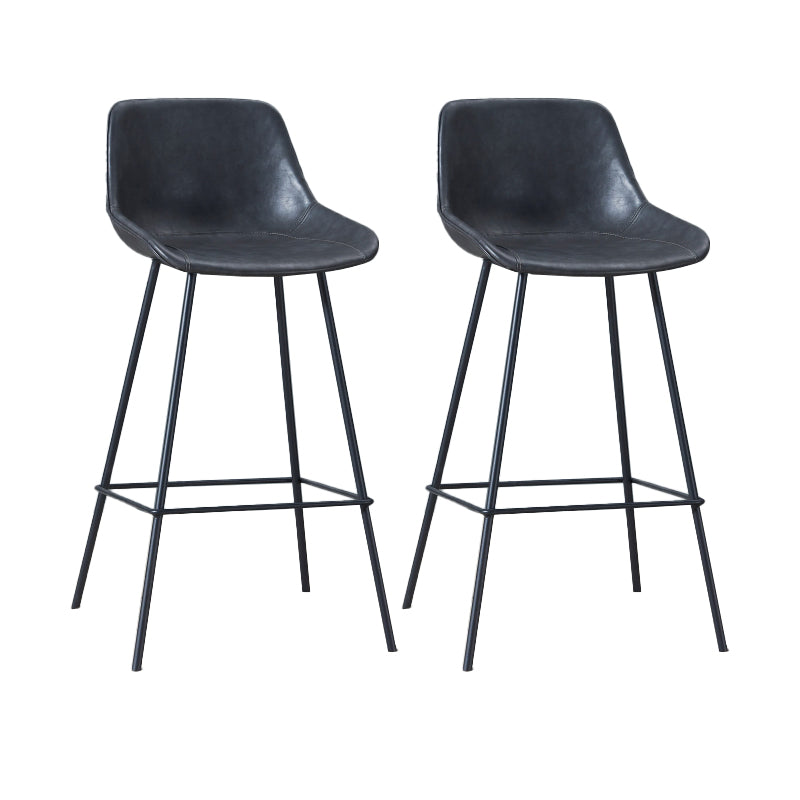 Contemporary Bar-stool PU Leather Counter Bar Stool for Kitchen with 4 Metal Legs